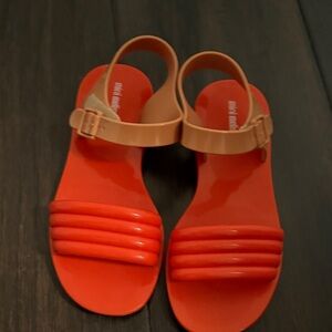 NWOT-Mini Melissa Bold Orange Sandals